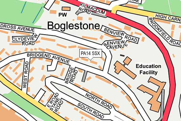 PA14 5SX map - OS OpenMap – Local (Ordnance Survey) PA14 5SX map - OS OpenMap – Local (Ordnance Survey)