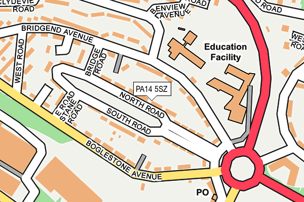 PA14 5SZ map - OS OpenMap – Local (Ordnance Survey) PA14 5SZ map - OS OpenMap – Local (Ordnance Survey)