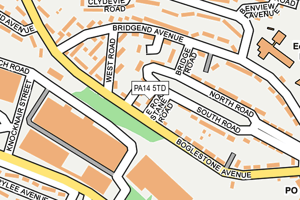 PA14 5TD map - OS OpenMap – Local (Ordnance Survey) PA14 5TD map - OS OpenMap – Local (Ordnance Survey)