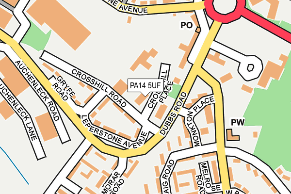 PA14 5UF map - OS OpenMap – Local (Ordnance Survey) PA14 5UF map - OS OpenMap – Local (Ordnance Survey)