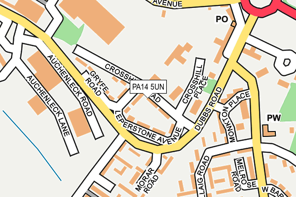 PA14 5UN map - OS OpenMap – Local (Ordnance Survey) PA14 5UN map - OS OpenMap – Local (Ordnance Survey)