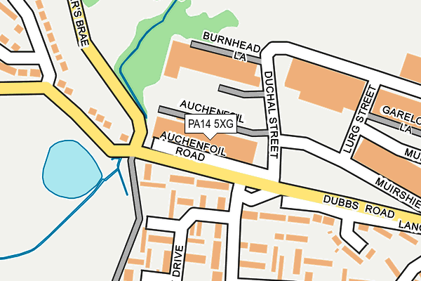 PA14 5XG map - OS OpenMap – Local (Ordnance Survey) PA14 5XG map - OS OpenMap – Local (Ordnance Survey)