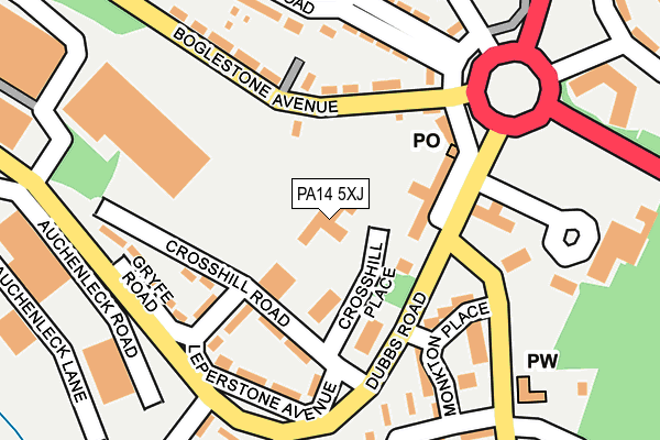 PA14 5XJ map - OS OpenMap – Local (Ordnance Survey) PA14 5XJ map - OS OpenMap – Local (Ordnance Survey)