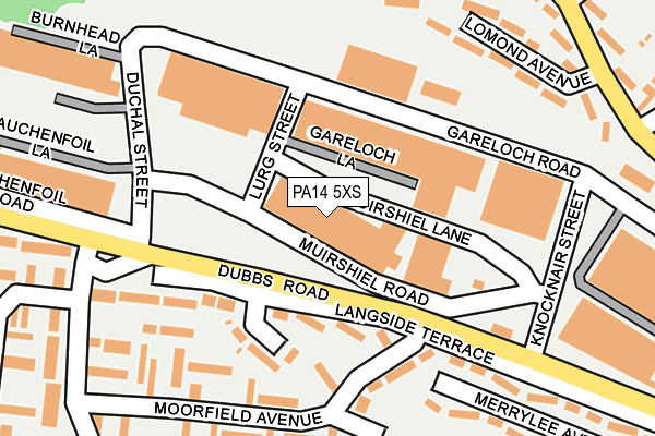 PA14 5XS map - OS OpenMap – Local (Ordnance Survey) PA14 5XS map - OS OpenMap – Local (Ordnance Survey)