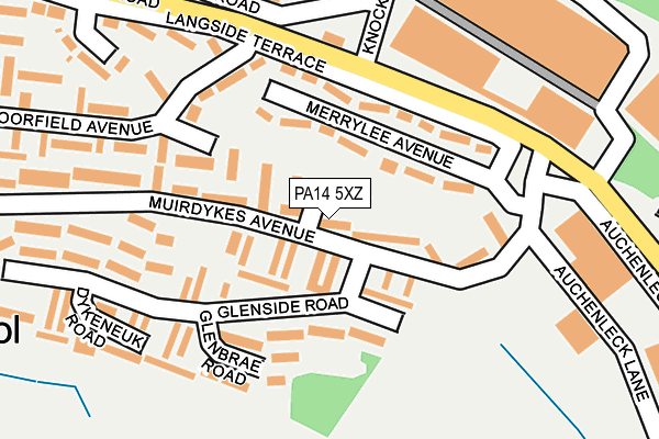 PA14 5XZ map - OS OpenMap – Local (Ordnance Survey) PA14 5XZ map - OS OpenMap – Local (Ordnance Survey)