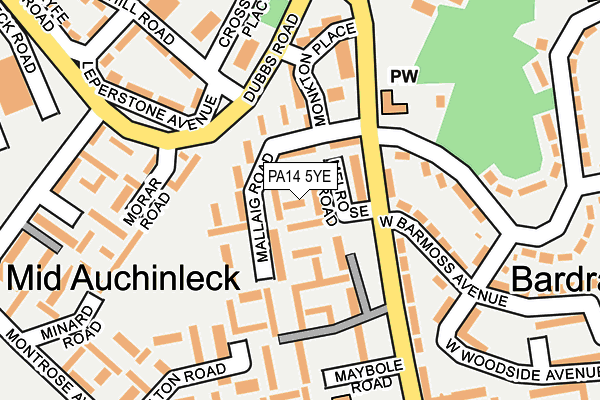 PA14 5YE map - OS OpenMap – Local (Ordnance Survey) PA14 5YE map - OS OpenMap – Local (Ordnance Survey)