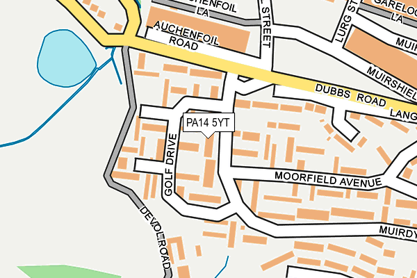 PA14 5YT map - OS OpenMap – Local (Ordnance Survey) PA14 5YT map - OS OpenMap – Local (Ordnance Survey)