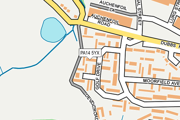 PA14 5YX map - OS OpenMap – Local (Ordnance Survey) PA14 5YX map - OS OpenMap – Local (Ordnance Survey)