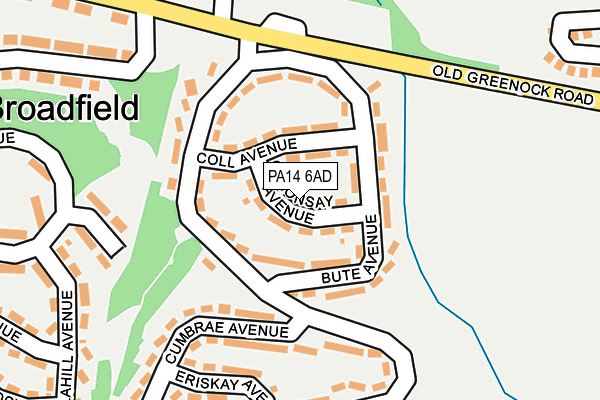 PA14 6AD map - OS OpenMap – Local (Ordnance Survey) PA14 6AD map - OS OpenMap – Local (Ordnance Survey)