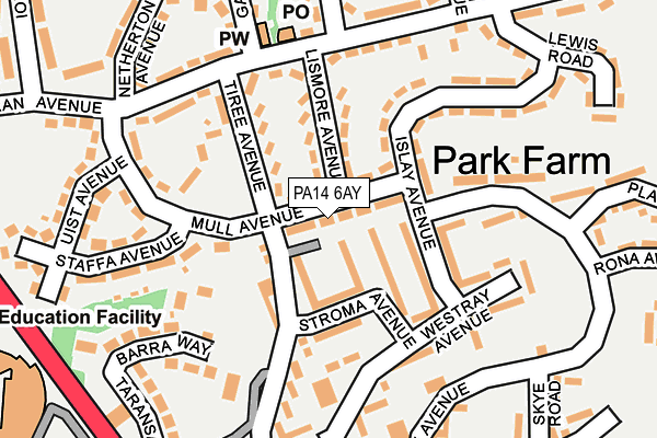 PA14 6AY map - OS OpenMap – Local (Ordnance Survey)