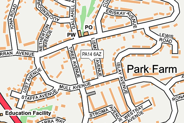 PA14 6AZ map - OS OpenMap – Local (Ordnance Survey) PA14 6AZ map - OS OpenMap – Local (Ordnance Survey)