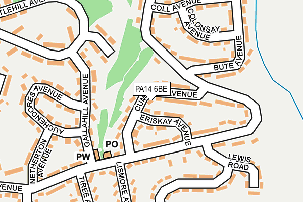 PA14 6BE map - OS OpenMap – Local (Ordnance Survey)
