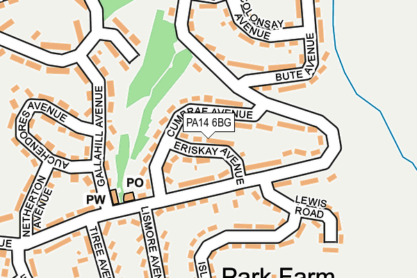 PA14 6BG map - OS OpenMap – Local (Ordnance Survey) PA14 6BG map - OS OpenMap – Local (Ordnance Survey)