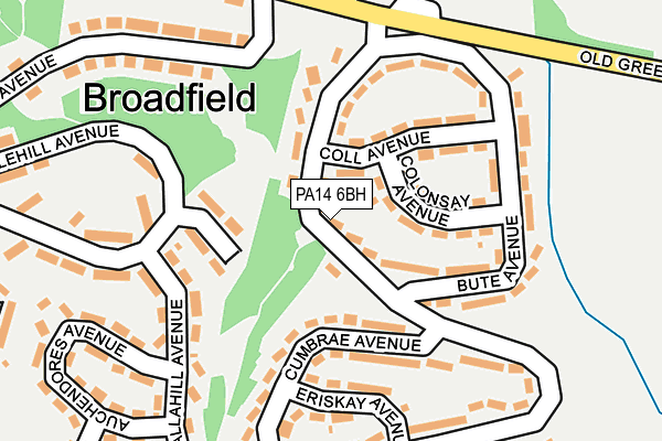PA14 6BH map - OS OpenMap – Local (Ordnance Survey)