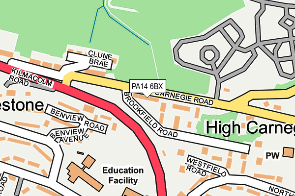 PA14 6BX map - OS OpenMap – Local (Ordnance Survey) PA14 6BX map - OS OpenMap – Local (Ordnance Survey)