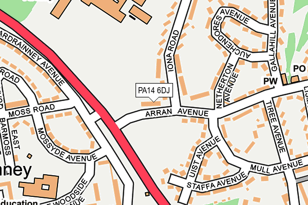 PA14 6DJ map - OS OpenMap – Local (Ordnance Survey) PA14 6DJ map - OS OpenMap – Local (Ordnance Survey)