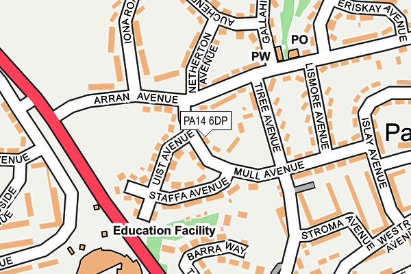 PA14 6DP map - OS OpenMap – Local (Ordnance Survey) PA14 6DP map - OS OpenMap – Local (Ordnance Survey)