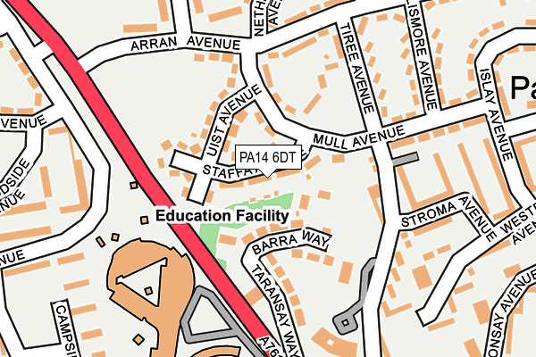 PA14 6DT map - OS OpenMap – Local (Ordnance Survey)