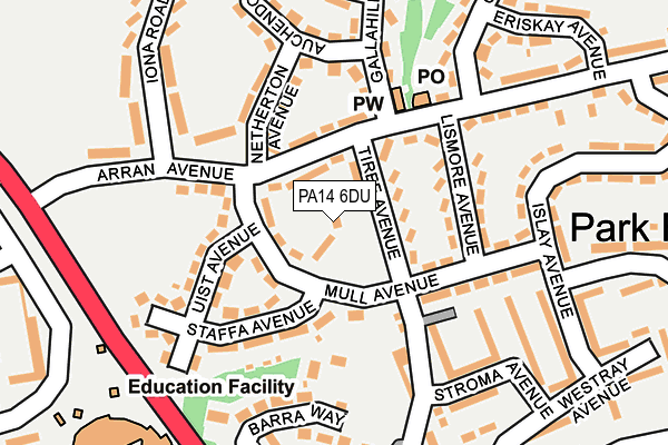 PA14 6DU map - OS OpenMap – Local (Ordnance Survey) PA14 6DU map - OS OpenMap – Local (Ordnance Survey)