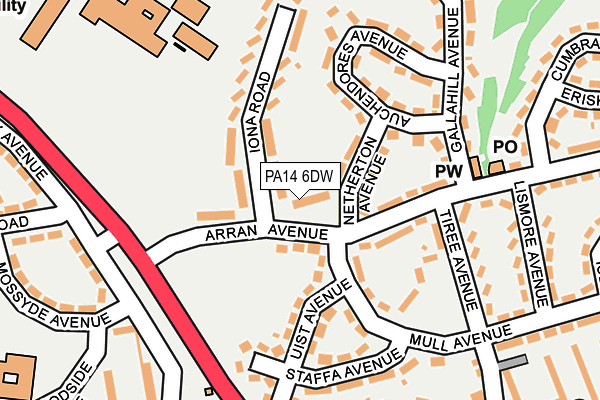 PA14 6DW map - OS OpenMap – Local (Ordnance Survey)