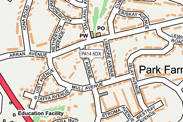 PA14 6DX map - OS OpenMap – Local (Ordnance Survey) PA14 6DX map - OS OpenMap – Local (Ordnance Survey)