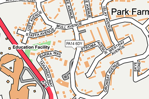 PA14 6DY map - OS OpenMap – Local (Ordnance Survey) PA14 6DY map - OS OpenMap – Local (Ordnance Survey)