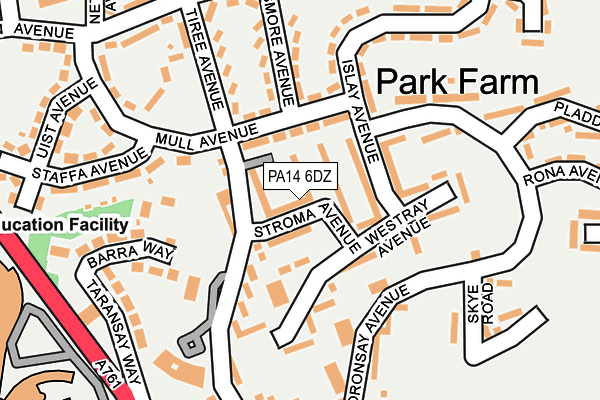 PA14 6DZ map - OS OpenMap – Local (Ordnance Survey) PA14 6DZ map - OS OpenMap – Local (Ordnance Survey)