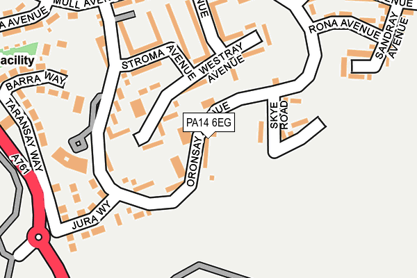PA14 6EG map - OS OpenMap – Local (Ordnance Survey)