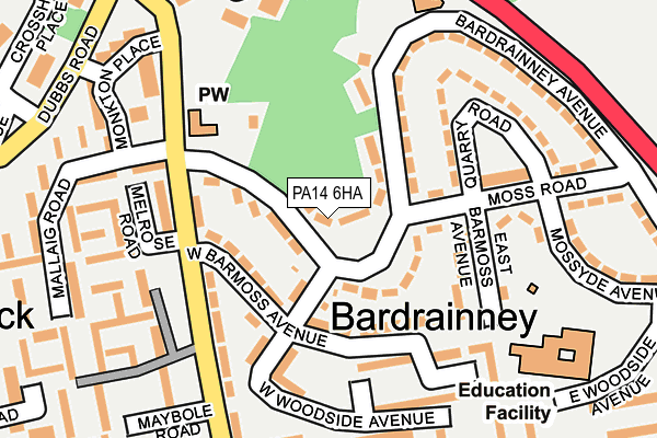 PA14 6HA map - OS OpenMap – Local (Ordnance Survey) PA14 6HA map - OS OpenMap – Local (Ordnance Survey)