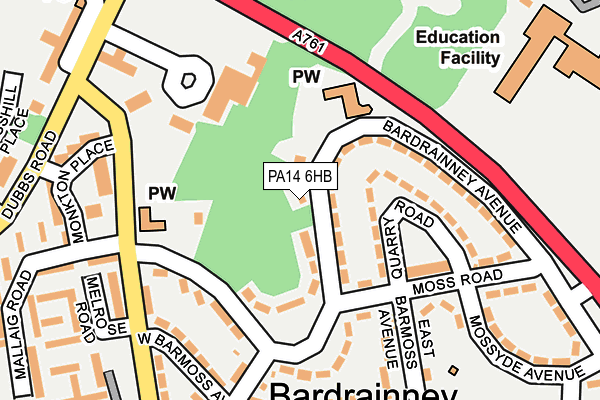 PA14 6HB map - OS OpenMap – Local (Ordnance Survey)