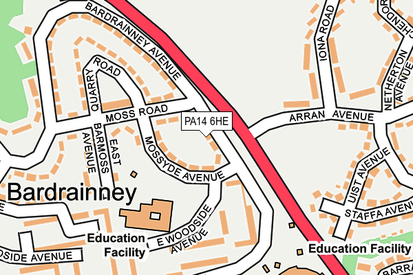 PA14 6HE map - OS OpenMap – Local (Ordnance Survey) PA14 6HE map - OS OpenMap – Local (Ordnance Survey)