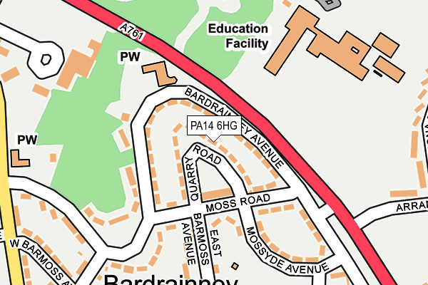 PA14 6HG map - OS OpenMap – Local (Ordnance Survey) PA14 6HG map - OS OpenMap – Local (Ordnance Survey)