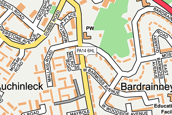 PA14 6HL map - OS OpenMap – Local (Ordnance Survey) PA14 6HL map - OS OpenMap – Local (Ordnance Survey)