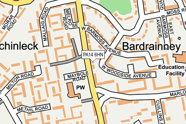 PA14 6HN map - OS OpenMap – Local (Ordnance Survey) PA14 6HN map - OS OpenMap – Local (Ordnance Survey)