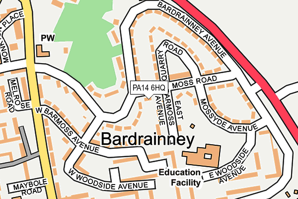 PA14 6HQ map - OS OpenMap – Local (Ordnance Survey) PA14 6HQ map - OS OpenMap – Local (Ordnance Survey)