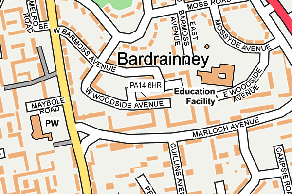 PA14 6HR map - OS OpenMap – Local (Ordnance Survey) PA14 6HR map - OS OpenMap – Local (Ordnance Survey)