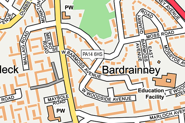 PA14 6HS map - OS OpenMap – Local (Ordnance Survey) PA14 6HS map - OS OpenMap – Local (Ordnance Survey)