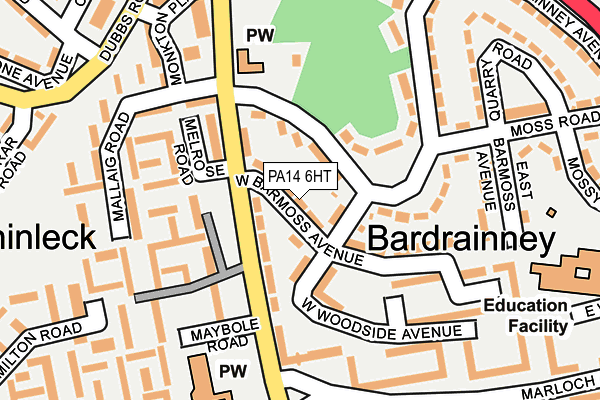 PA14 6HT map - OS OpenMap – Local (Ordnance Survey) PA14 6HT map - OS OpenMap – Local (Ordnance Survey)