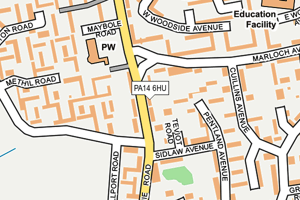 PA14 6HU map - OS OpenMap – Local (Ordnance Survey) PA14 6HU map - OS OpenMap – Local (Ordnance Survey)