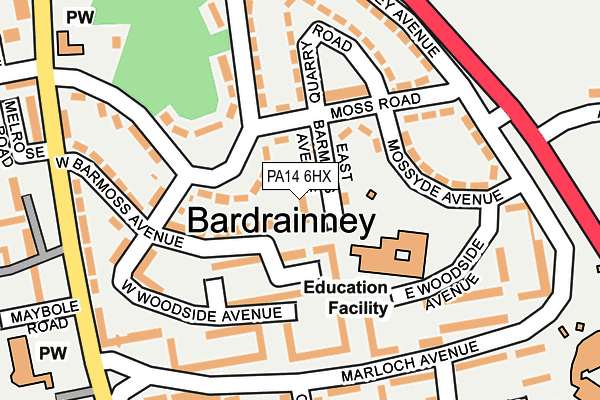 PA14 6HX map - OS OpenMap – Local (Ordnance Survey) PA14 6HX map - OS OpenMap – Local (Ordnance Survey)