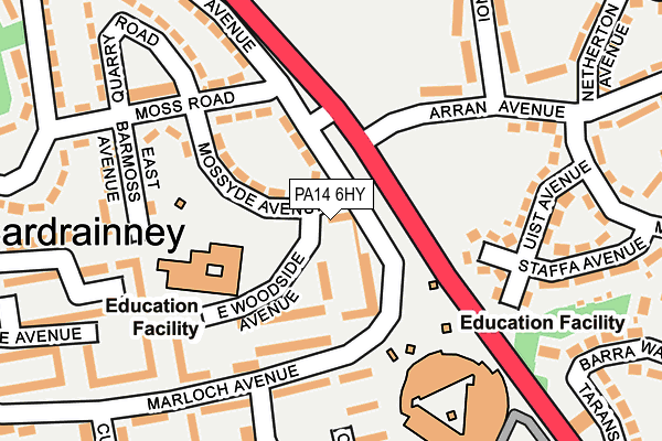PA14 6HY map - OS OpenMap – Local (Ordnance Survey) PA14 6HY map - OS OpenMap – Local (Ordnance Survey)