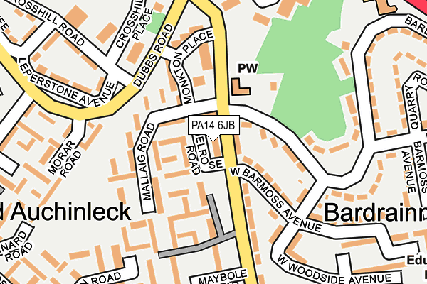PA14 6JB map - OS OpenMap – Local (Ordnance Survey) PA14 6JB map - OS OpenMap – Local (Ordnance Survey)