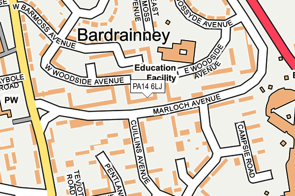 PA14 6LJ map - OS OpenMap – Local (Ordnance Survey)