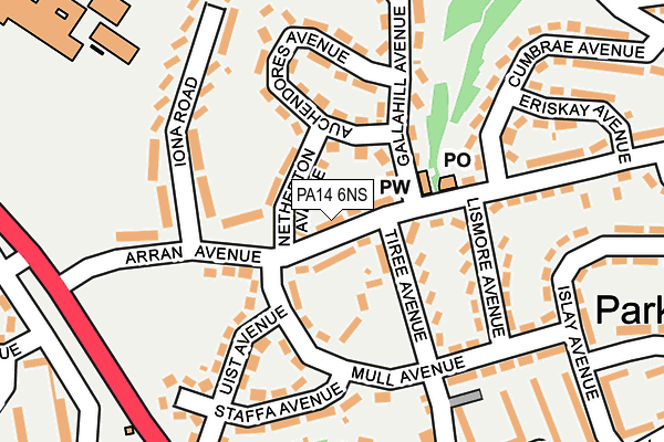 PA14 6NS map - OS OpenMap – Local (Ordnance Survey) PA14 6NS map - OS OpenMap – Local (Ordnance Survey)