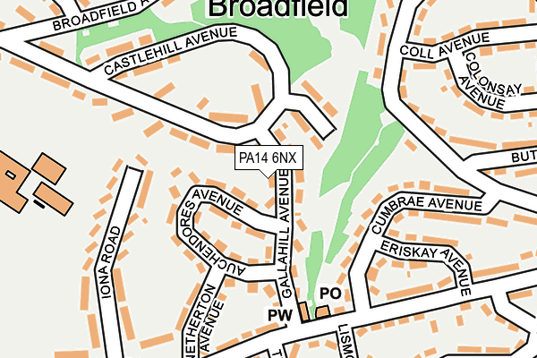 PA14 6NX map - OS OpenMap – Local (Ordnance Survey) PA14 6NX map - OS OpenMap – Local (Ordnance Survey)