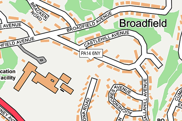 PA14 6NY map - OS OpenMap – Local (Ordnance Survey) PA14 6NY map - OS OpenMap – Local (Ordnance Survey)