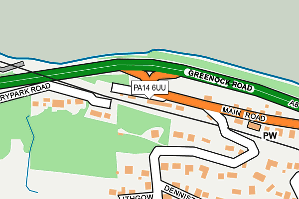 PA14 6UU map - OS OpenMap – Local (Ordnance Survey)