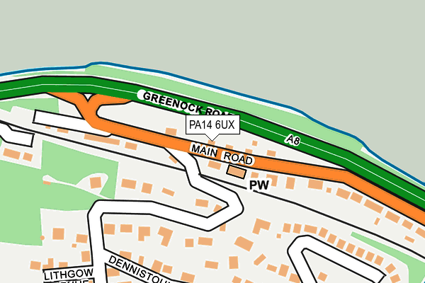 PA14 6UX map - OS OpenMap – Local (Ordnance Survey) PA14 6UX map - OS OpenMap – Local (Ordnance Survey)