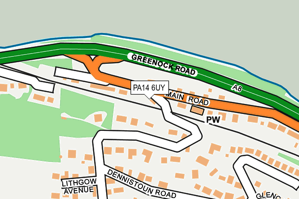 PA14 6UY map - OS OpenMap – Local (Ordnance Survey) PA14 6UY map - OS OpenMap – Local (Ordnance Survey)