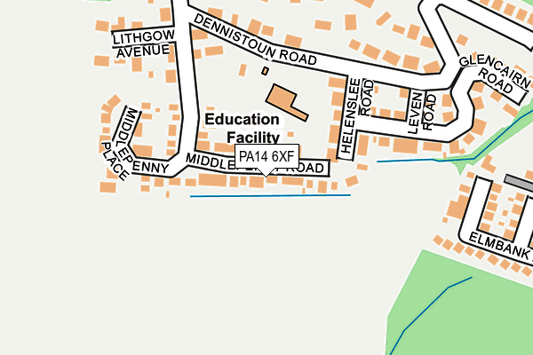 PA14 6XF map - OS OpenMap – Local (Ordnance Survey) PA14 6XF map - OS OpenMap – Local (Ordnance Survey)